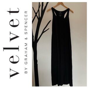 Velvet by Graham & Spencer’s Vintage Slub racerback black maxi dress